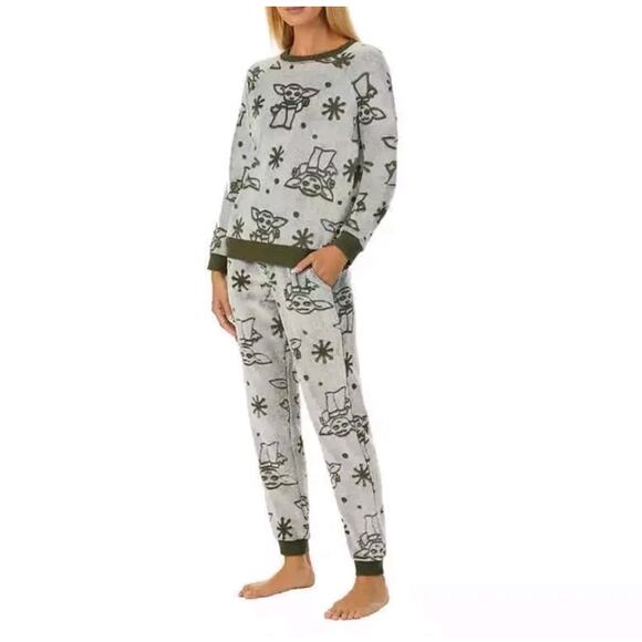 Star Wars Grogu Baby Yoda Fleece Soft Cozy Jogger 2-Piece Lounge Set Pajamas XL - Picture 1 of 16